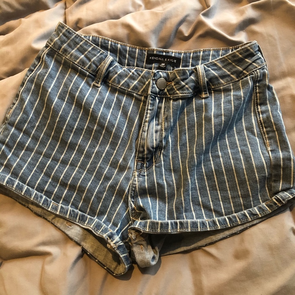 Pacsun Kendall & Kylie Striped Jean Shorts